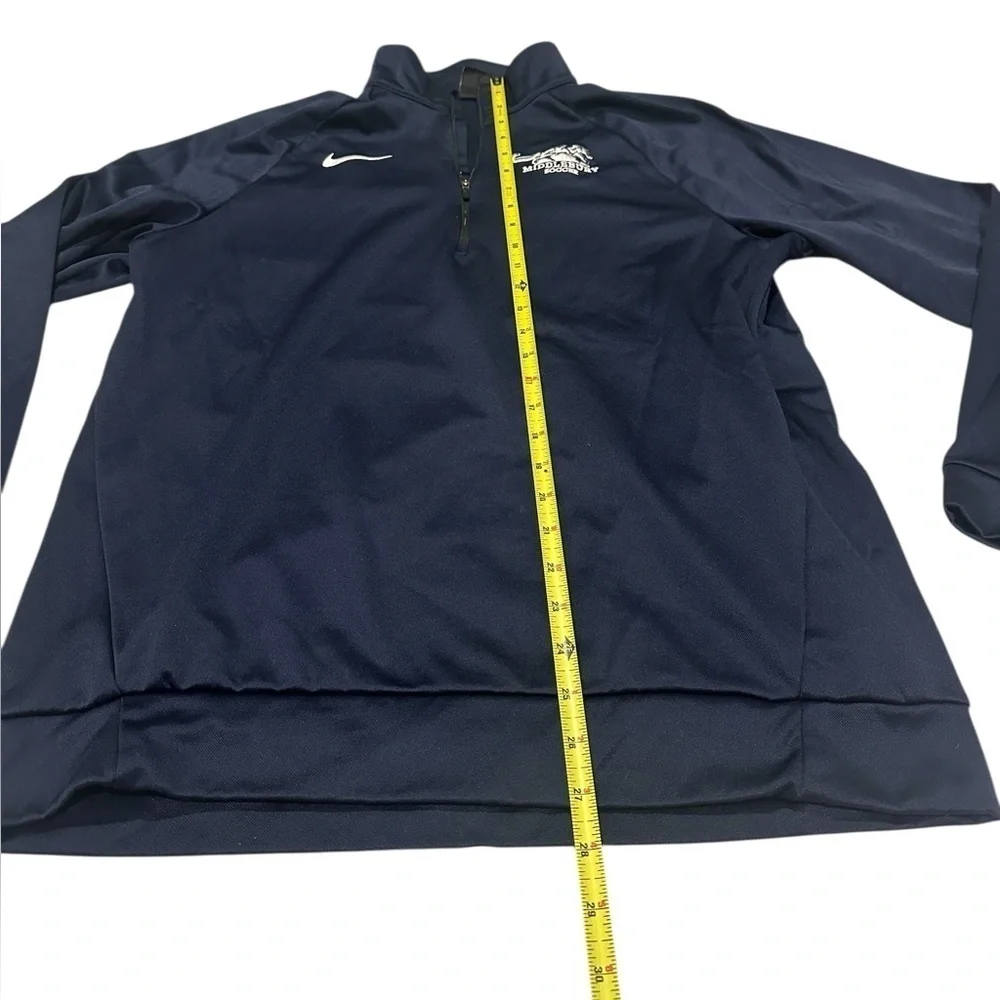 Nike Dri Fit Men’s Middlebury Soccer Quarter Zip Sweatshirt Navy Blue Large